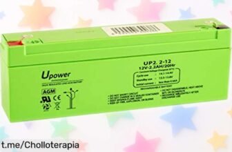 Batería recargable UPower 12V de plomo, perfecta para alarmas y juguetes a un precio increíblemente bajo que no podrás dejar pasar. ¡Consíguela antes de que se acabe!