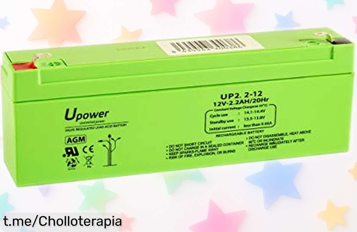 Batería recargable UPower 12V de plomo, perfecta para alarmas y juguetes a un precio increíblemente bajo que no podrás dejar pasar. ¡Consíguela antes de que se acabe!