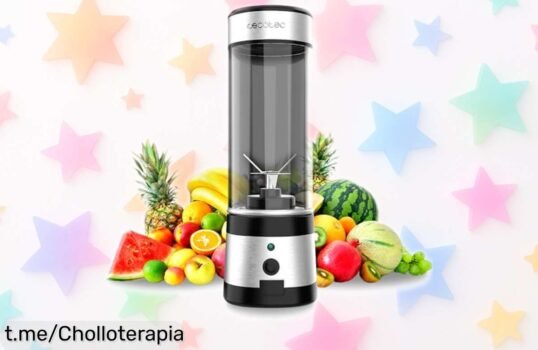 Batidora portátil para smoothies con cuchillas de titanio a precio ridículo, ¡date prisa antes de que se agoten y disfruta de tus batidos favoritos en un abrir y cerrar de ojos!
