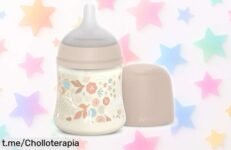 Biberón Suavinex de 150 ml con tetina fisiológica y válvula anticólicos a precio loco, cuida la sonrisa de tu bebé mientras se alimenta tranquilo. ¡No te quedes sin él!
