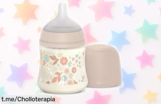 Biberón Suavinex de 150 ml con tetina fisiológica y válvula anticólicos a precio loco, cuida la sonrisa de tu bebé mientras se alimenta tranquilo. ¡No te quedes sin él!
