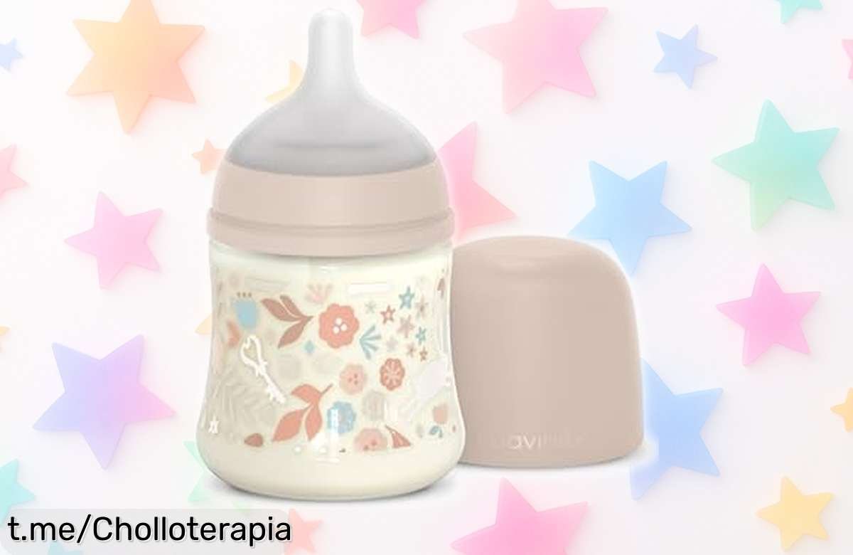 Biberón Suavinex de 150 ml con tetina fisiológica y válvula anticólicos a precio loco, cuida la sonrisa de tu bebé mientras se alimenta tranquilo. ¡No te quedes sin él!