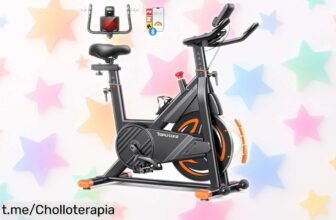 Bici estática súper silenciosa con soporte para tablet y pulsómetro, precio de risa que no puedes dejar escapar ¡Entrena sin salir de casa y dale caña a tu energía!