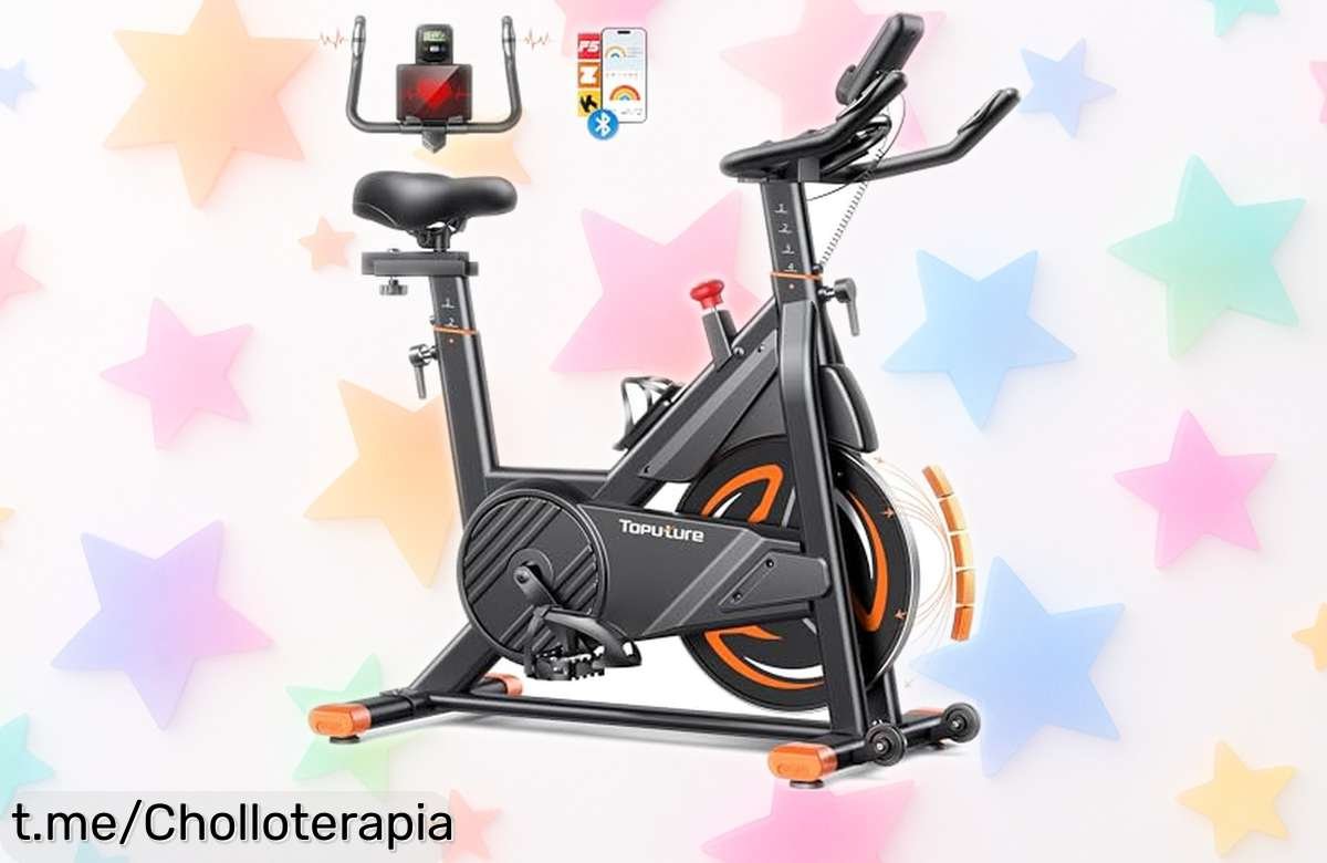 Bici estática súper silenciosa con soporte para tablet y pulsómetro, precio de risa que no puedes dejar escapar ¡Entrena sin salir de casa y dale caña a tu energía!
