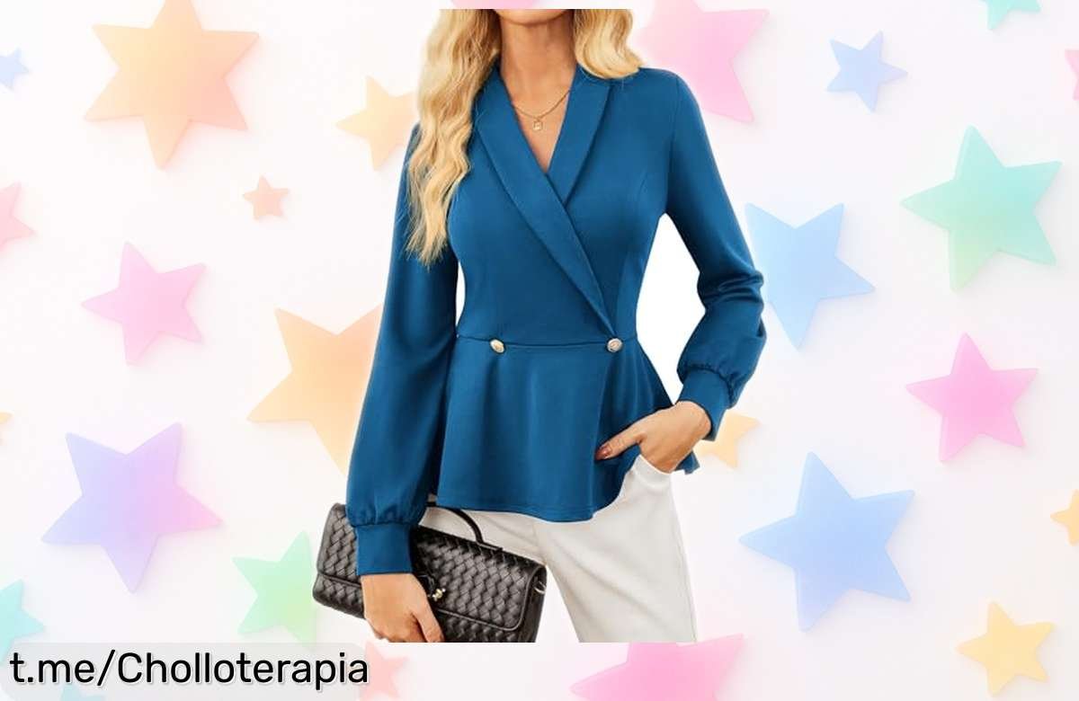 Blusa manga larga con cuello en V y dobladillo peplum de GRACE KARIN, ¡rebaja brutal que no puedes dejar escapar! Luce increíble a un precio insuperable.