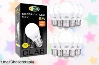 Bombilla LED E27 G45 luz cálida CLAR pack 10 a precio de escándalo, aprovecha la oferta antes que volar rápido se vuelva sólo un recuerdo. ¡Ilumina tu hogar ya!