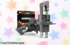 Bombillas LED para faros de coche en pack de 2, precio loco y montaje rápido; ilumina tu camino ahora y siente la seguridad al volante que mereces.