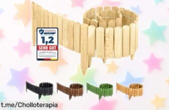 Bordura flexible para jardín de madera natural que se adapta a tus curvas; ¡ofertón que vuela, no te quedes sin la tuya y haz de tu jardín un lugar especial!