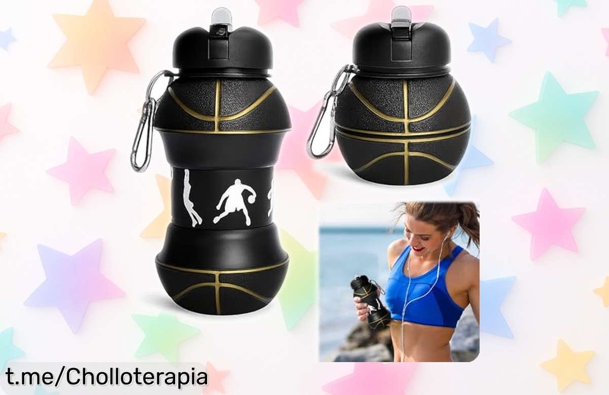 Botella de agua deportiva Ebksqs, el super chollo plegable que jamás gotea y nunca cambia de sabor. Hidrátate fácil en cada aventura, ¡aprovéchala antes que se acabe!