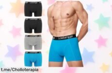 Boxers Lowbangge para hombre, pack de 4: ¡super chollo a precio loco que te hará decir adiós a las etiquetas molestas! Actualiza tu ropa interior y siéntete genial cada día.