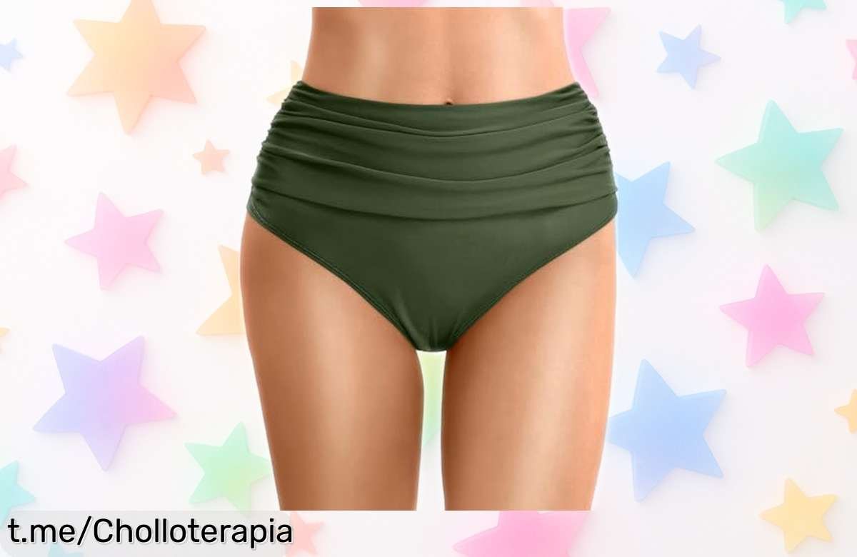 Braga de bikini cintura alta que estiliza tu figura y controla el abdomen, ahora con caída de precio brutal ¡no te quedes sin la tuya antes de que desaparezcan!