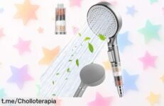 Cabezal de ducha con filtro antipiedras y 5 modos de presión: lluvia potente para cuidar tu piel y pelo, ¡oferta loca que se escapa rápido!