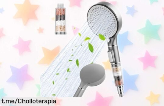 Cabezal de ducha con filtro antipiedras y 5 modos de presión: lluvia potente para cuidar tu piel y pelo, ¡oferta loca que se escapa rápido!