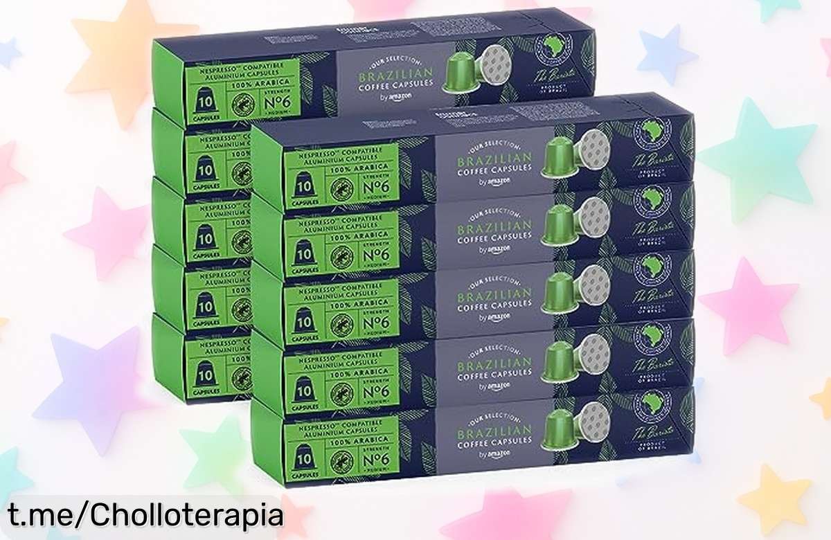 Café en cápsulas compatibles con Nespresso, 100% Arábica de Brasil, ¡un ofertón irrepetible que volará! Disfruta del auténtico sabor intenso y siente la diferencia. ¡Compra ya antes de que se agote!