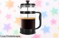 Cafetera de prensa francesa KICHLY para 4 ó 6 cafés, un chollo que hará brillar tus momentos y siempre querrás tenerla a mano. ¡No te la pierdas!