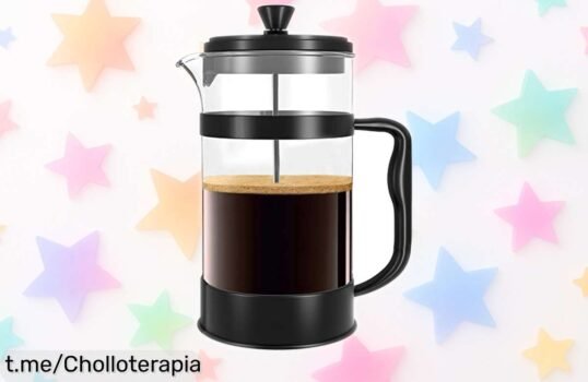 Cafetera de prensa francesa KICHLY para 4 ó 6 cafés, un chollo que hará brillar tus momentos y siempre querrás tenerla a mano. ¡No te la pierdas!