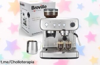 Cafetera espresso Breville Barista Max con molinillo: café recién molido y cremoso a un precio de ganga que vuela, ¡no te quedes sin la tuya y disfruta cada sorbo!