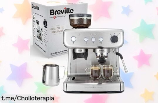 Cafetera espresso Breville Barista Max con molinillo: café recién molido y cremoso a un precio de ganga que vuela, ¡no te quedes sin la tuya y disfruta cada sorbo!
