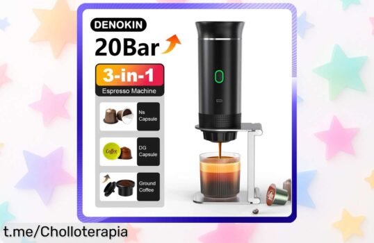 Cafetera espresso portátil eléctrica: ¡super chollo para disfrutar un café increíble en cualquier lugar! Aprovecha el precio rebajado y haz que cada sorbo sea un placer.