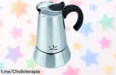 Cafetera italiana Jata CAX106 para 6 tazas, te sorprende con su precio de ganga y diseño resistente que hará lucir tu cocina. ¡No dejes pasar esta oportunidad única!