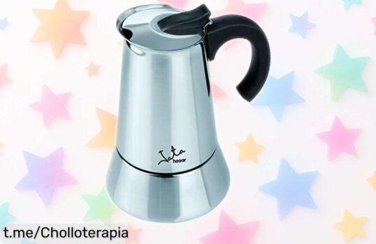 Cafetera italiana Jata CAX106 para 6 tazas, te sorprende con su precio de ganga y diseño resistente que hará lucir tu cocina. ¡No dejes pasar esta oportunidad única!