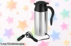 Caldera de viaje portátil para el coche que calienta agua al instante, ¡a precio de risa! No te quedes sin la tuya y disfruta cada sorbo en tus aventuras.
