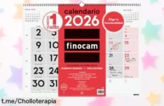 Calendario de pared Finocam 2026 XL a precio loco: planifica todo el año, anota lo que importa y disfruta cada mes como nunca antes; ¡aprópiate del tiempo ya!