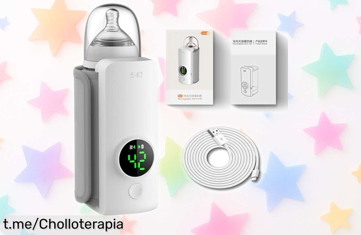 Calentador de biberones portátil recargable que calienta rapidísimo a precio loco, vuela esta oferta antes de quedarte sin disfrutar momentos perfectos con tu bebé.