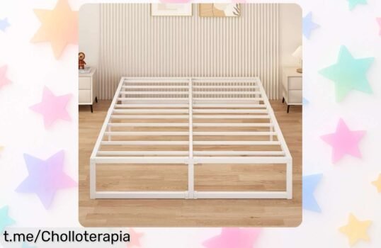 Cama doble de metal Yicensen con soporte de acero, fácil montaje y espacio extra para guardar: ¡una oferta que no puedes dejar pasar!