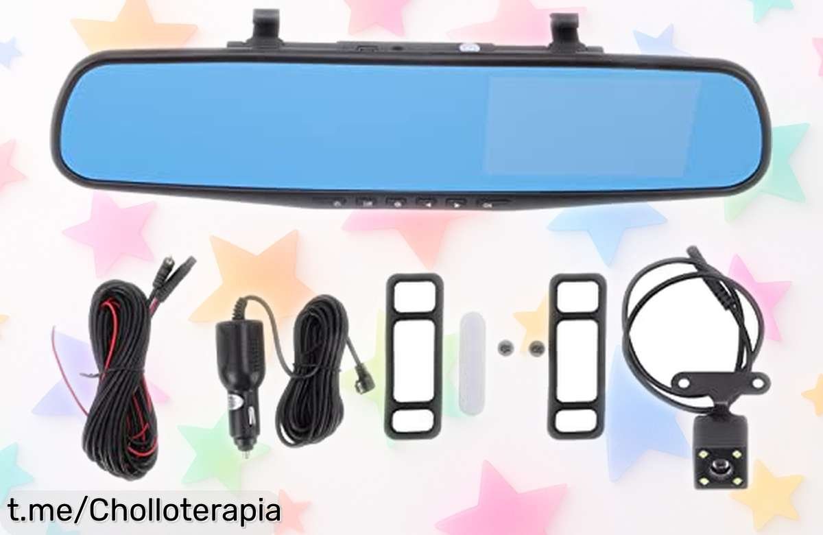 Cámara de salpicadero con espejo retrovisor y pantalla Full HD que no se escapa ni un detalle, ¡llévatela ya a precio de risa antes de que sea tarde!