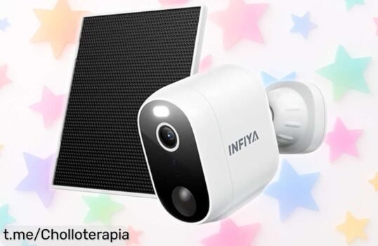 Cámara de vigilancia INFIYA con visión nocturna y batería solar a precio de risa, protege tu hogar y duerme tranquilo, ¡activo ahora antes que se agote!