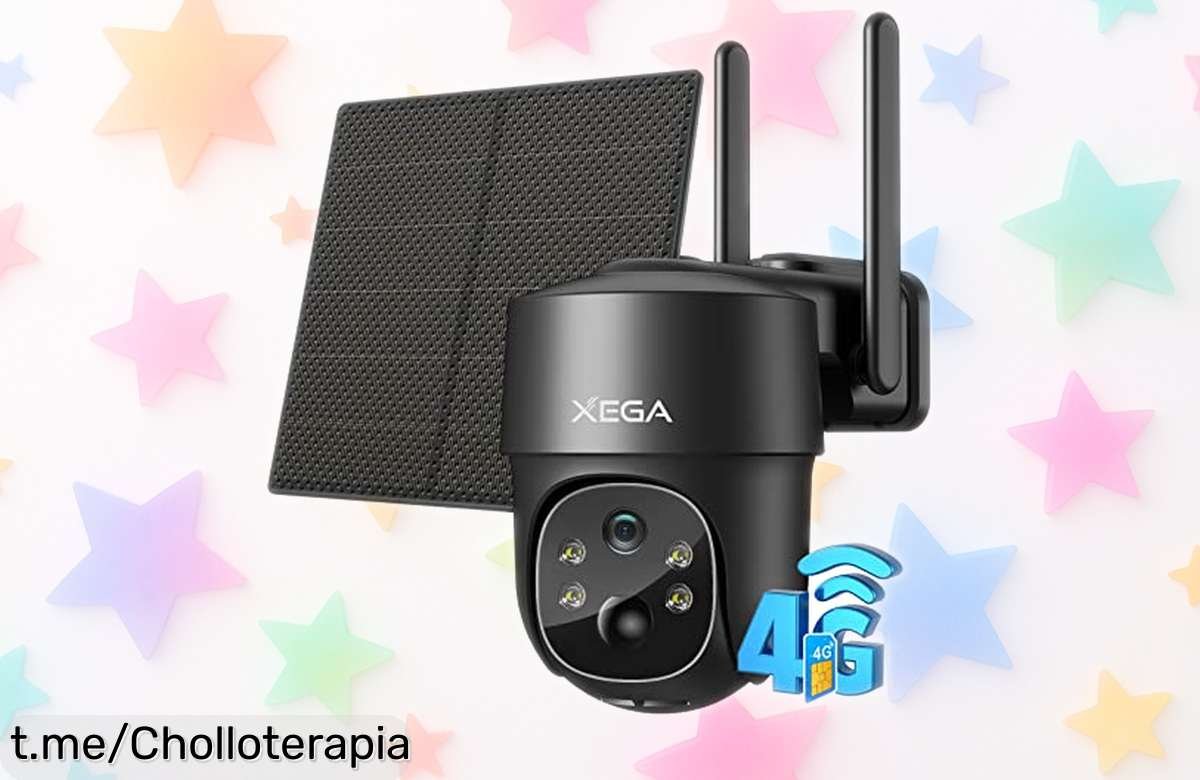 Cámara de vigilancia exterior 4G LTE con batería y panel solar Xega, controla tu hogar sin WiFi a un precio increíble; ¡no pierdas esta oportunidad y asegura tu tranquilidad ya!