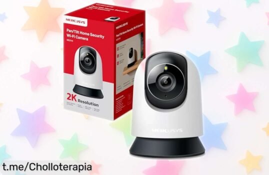 Cámara de vigilancia interior Mercusys MC210 2K que gira alucinante, avisa por movimiento y te deja hablar desde el móvil; ¡aprovecha este chollazo para cuidar tu hogar ya!