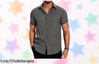 Camisa de manga corta COOFANDY que no se arruga ni mancha, perfecta para cualquier ocasión y ahora a un precio tirado, ¡aprovéchala antes de que desaparezca!