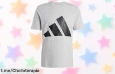 Camiseta básica con logo grande de adidas a precio tirado, solo quedan unas pocas y vuela rápido; no te quedes sin ella, ¡tu estilo lo merece!