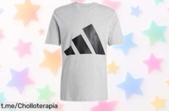 Camiseta básica con logo grande de adidas a precio tirado, solo quedan unas pocas y vuela rápido; no te quedes sin ella, ¡tu estilo lo merece!