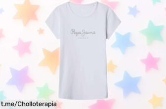 Camiseta con purpurina de Pepe Jeans que brilla y hace sonreír, ahora a precio de escándalo; ¡las unidades vuelan, corre antes que se acaben!
