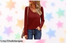 Camiseta de manga larga para mujer Beluring a precio de risa, estiliza tu look y ¡no te quedes sin la tuya antes de que vuelen!