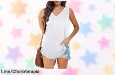 Camiseta de tirantes para mujer Koerye con cuello en V a precio loco, ¡aprovéchala ya antes de que se agote y muestra tu estilo sin gastar!
