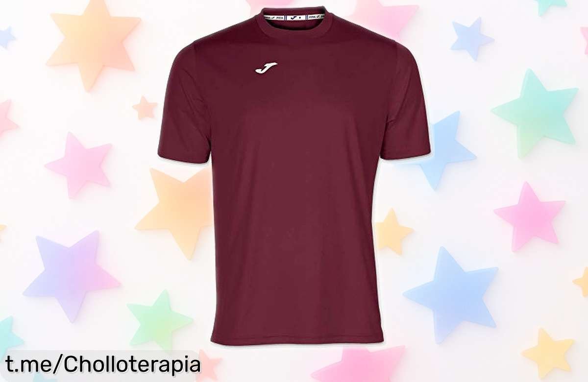 Camiseta deportiva Joma burdeos, el chollazo que necesitas para brillar en el deporte. ¡No esperes más, estas unidades volarán!