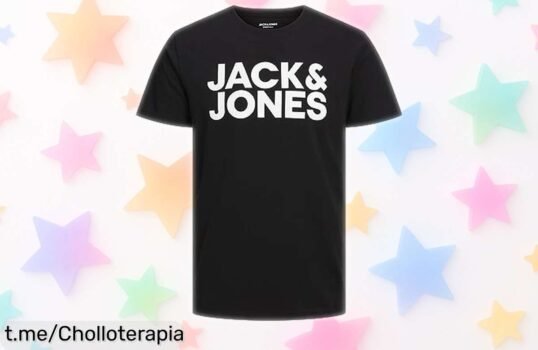 Camiseta slim fit de Jack & Jones que arrasa; tejido suave y duradero a un precio loco, renueva tu armario antes de que se agote esta super oferta irresistible.