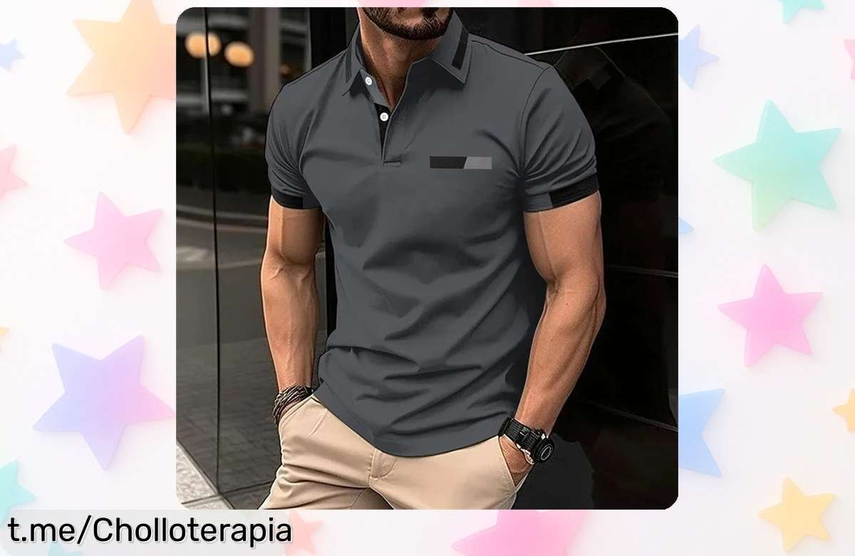 Camiseta tipo polo deportiva Elástica y ajustada para hombre, ¡rebajado a un precio de escándalo! No te quedes sin la tuya y conquista cada carrera en el gym.