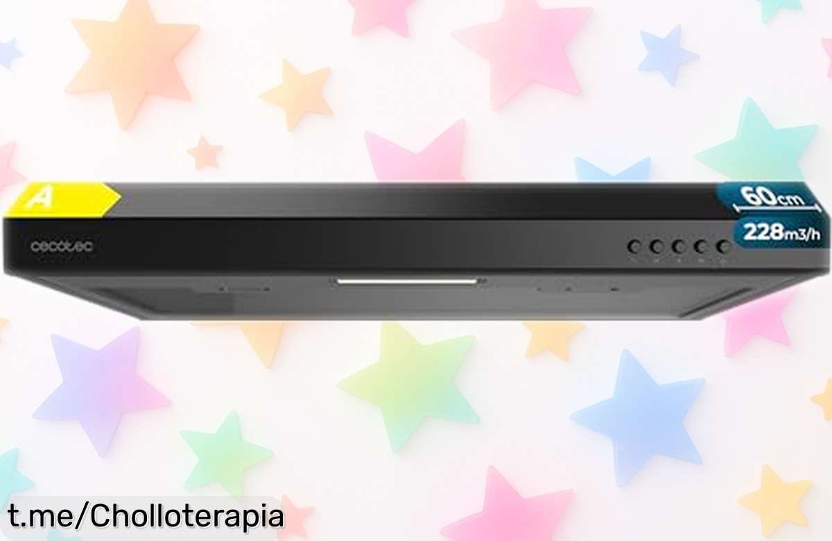 Campana extractora Cecotec Bolero Flux CM 602100, potente y a precio tirado: ¡elimina humos al instante y controla tu cocina con luz LED! No dejes pasar esta oportunidad única.