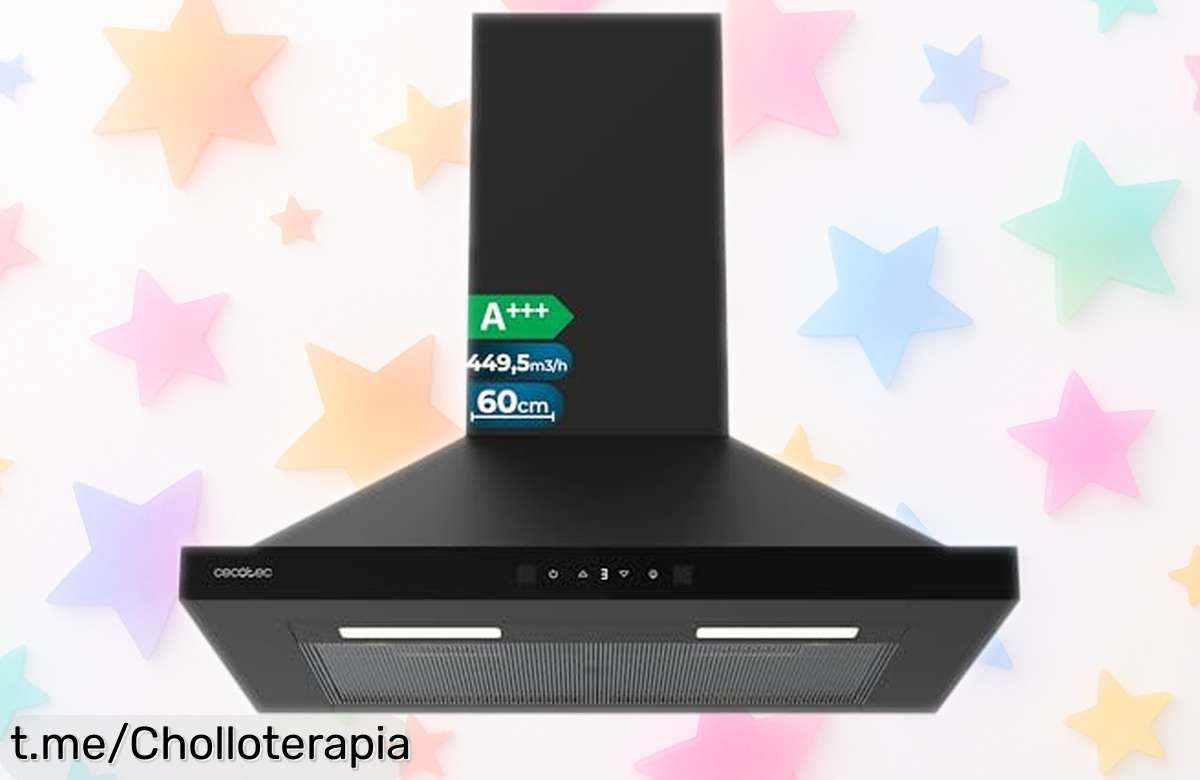 Campana extractora piramidal Cecotec Bolero Flux PT 604400, superpotente y a un precio loco; ¡limpia tu cocina de humos ya mismo antes que se agote!