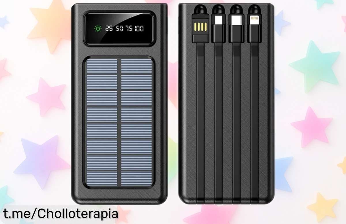 Cargador portátil solar Power Bank con 12000 mAh y linterna, ¡con un precio regalado que no te lo puedes perder! Carga todo tu mundo donde quieras y disfruta de su potencia.
