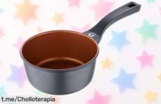 Cazo de cocina antiadherente San Ignacio de 16 cm, ¡un precio ridículo que brota y vuela! No te quedes sin el tuyo, cocina con sabor y alegría antes que se agote.