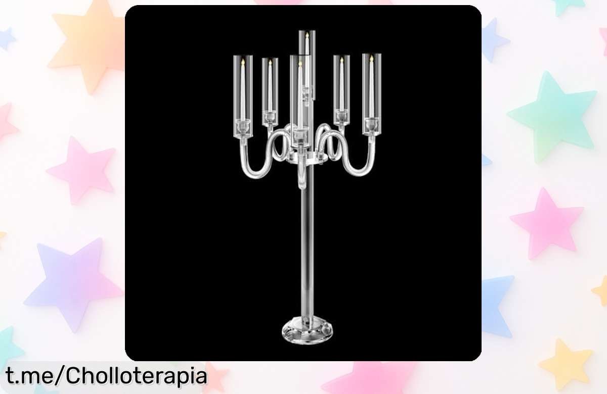 Centro de mesa candelabro acrílico alto con 6 brazos, un toque elegante que todos desearán. ¡No te pierdas esta bajada de precio genial, vuela antes que se acaben!