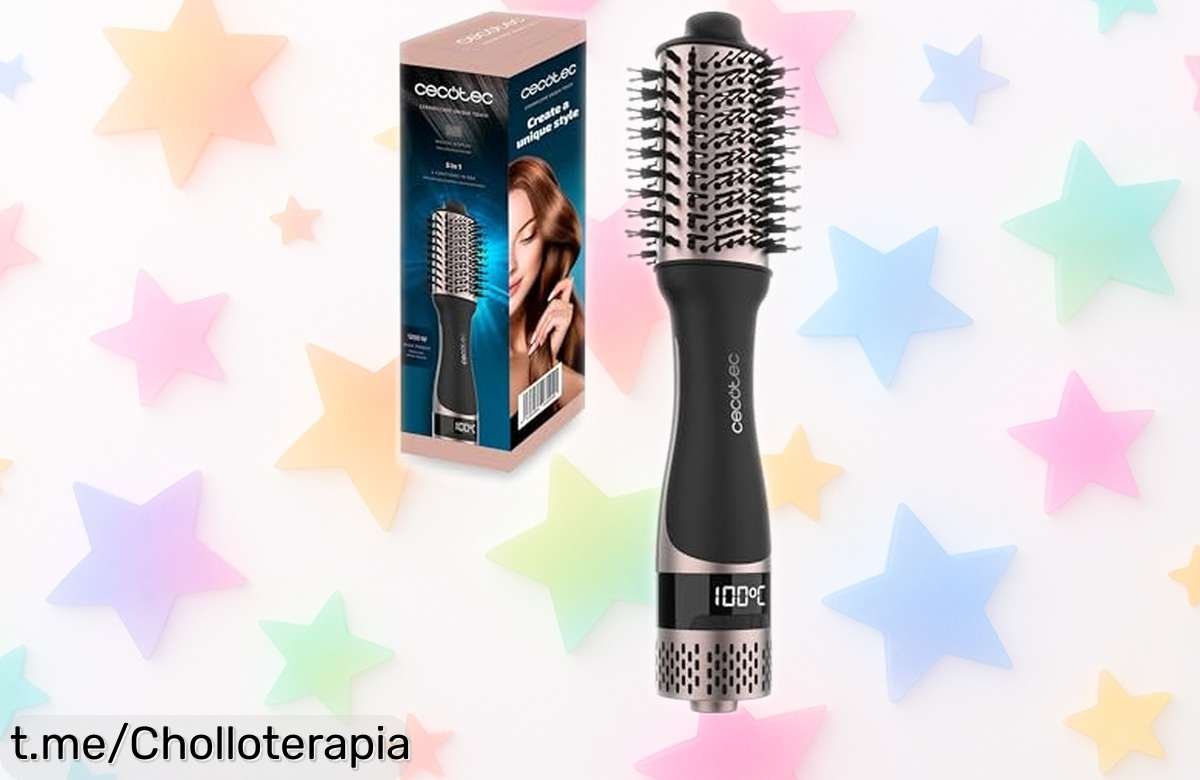 Cepillo de aire Cecotec Ceramiccare Unique Triangle 5 en 1 a precio de ganga: seca, desenreda y da volumen con tecnología iónica. ¡No te quedes sin este super chollo que deja tu pelo radiante!