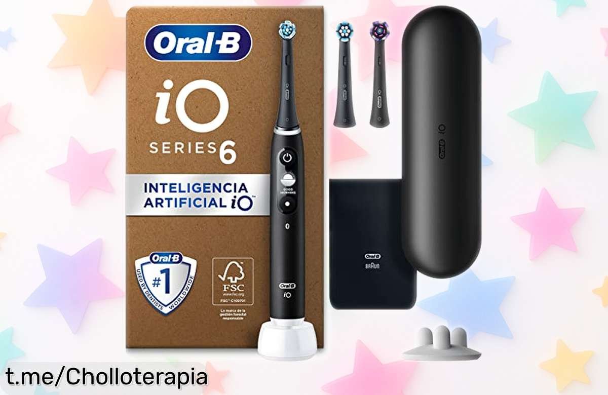 Cepillo eléctrico recargable OralB iO 6 con estuche de viaje y cabezales, ahora a un precio loco que vuela. ¡Dale lo mejor a tu sonrisa antes de que se agote!