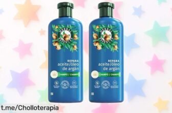 Champú reparador Herbal Essences con aceite de argán, pack de 2 botellas a precio rebajado, un lujo que tu pelo merece y huele increíble. No te lo pierdas ya mismo.